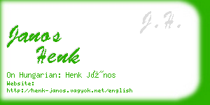 janos henk business card